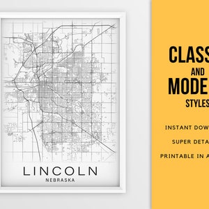 Printable Map of Lincoln, Nebraska, NE USA Instant Download City Map Wall Art Map Poster - Etsy