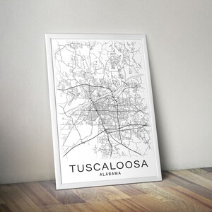 Printable Map of Tuscaloosa, Alabama AL, United States Instant Download ...