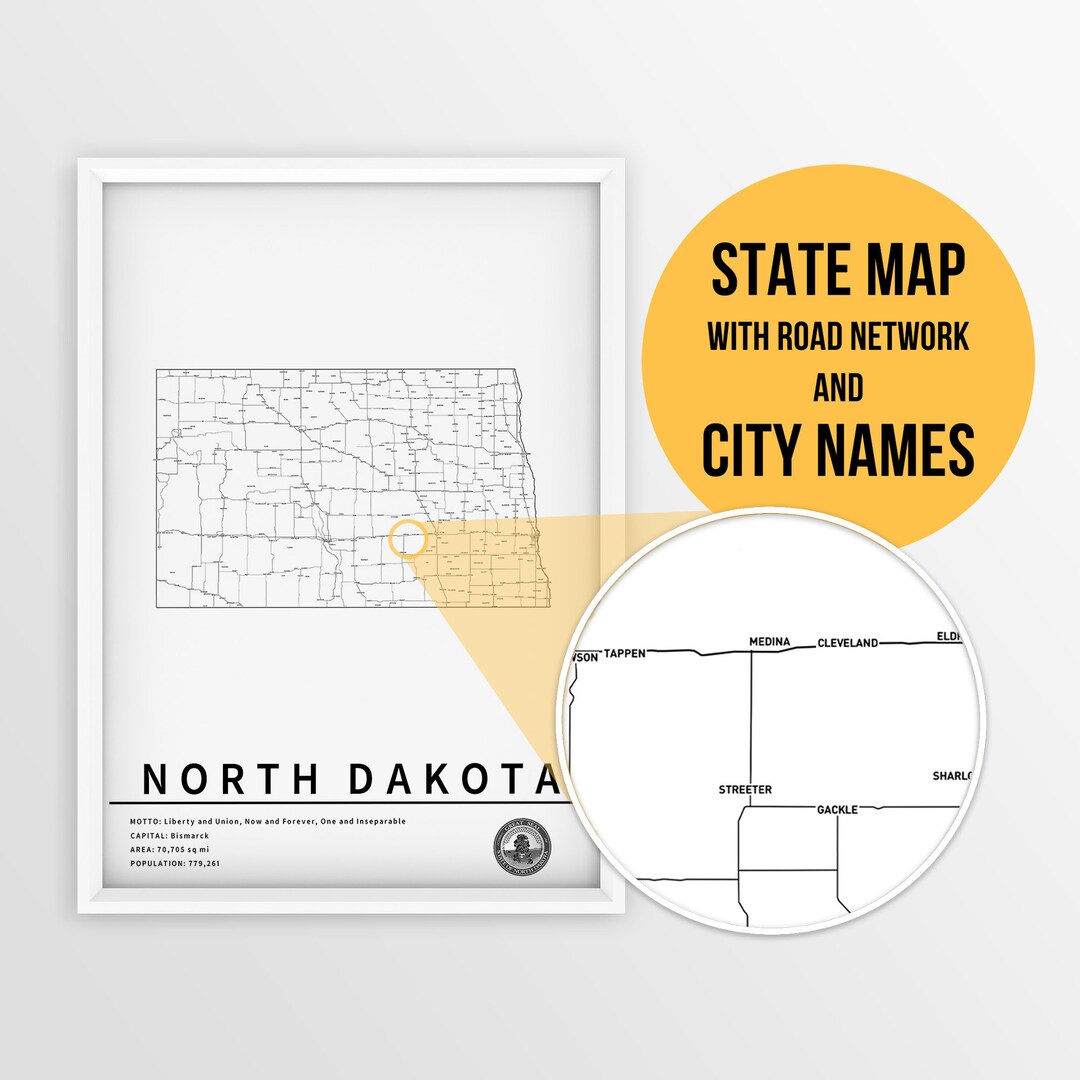 Printable Map Of North Dakota United States With City Names And Roads Il 1080xN.5828823171 1hrh 