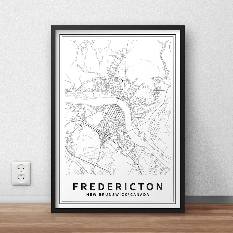 Fredericton NB Canada Map Print New Brunswick City Map - Etsy