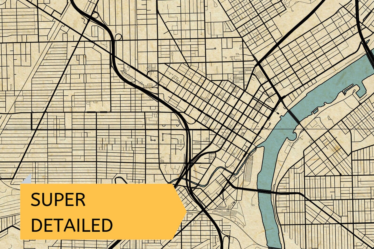 Printable Vintage Style Map Toledo Ohio OH USA Instant - Etsy