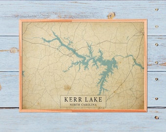 Map Of Kerr Lake Nc Kerr Lake Map | Etsy Uk