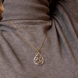 Geometric Teardrop Pendant: Sterling Silver Modern Necklace