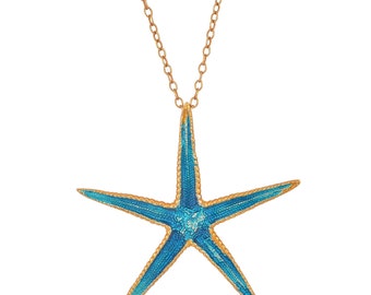 Beach Layer Necklace Turquoise SEA STAR Pendant • MARDI • Greek Island Summer & Sea Lover Gift • Statement Starfish Pendant, Coastal Accent