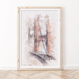 Golden Gate Watercolor Art Print | San Francisco Watercolor Art | Wall Art | Watercolor Painting | Architectural Watercolor | Spain print