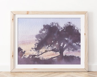 Watercolor tree | Watercolor Art Print | Wall Art | Watercolor Painting | Landscape Watercolor | tree art