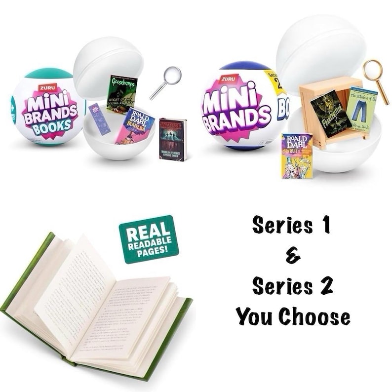 Mini Readable Books | 1:6 Scale Dollhouse Miniatures | Mini Brands ...