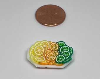 Mini Fruit on Tray - 1:12 Scale Miniature Handmade Polymer Clay | Dollhouse, Calico Critters, Barbie, Diorama, Miniverse, Farmers Market