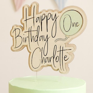 Wiederverwendbare Happy Birthday Cake Topper 0-18 Jahre / Geburtstag / Baby Geschenk / Ballon / Kuchendekoration / Feier / Party