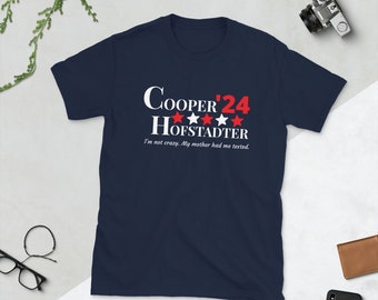 Élection 2024 de Cooper Hofstadter - Big Bang Show, Sheldon et Leonard pour président costume tv chemise cadeau drôle femme homme T-SHIRT unisexe