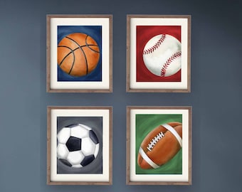 sports wall art decor, boy nursery art, sports art print, instant digital download