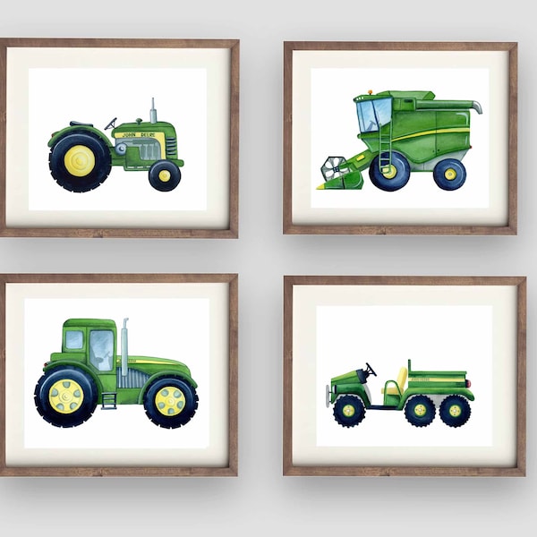 tractor wall art decor for boy room, digital images instant download, tractor printables