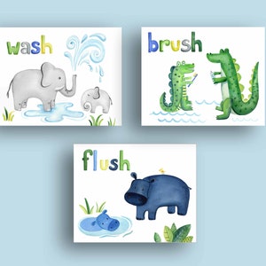 kids bathroom decor, fish bath rules art prints for boy girl bathroom, instant digital download