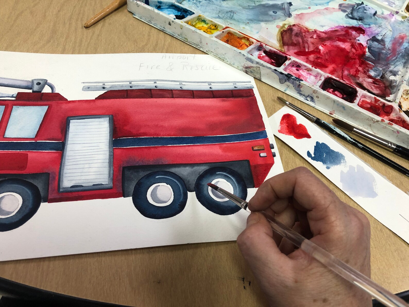 Fire Truck Wall Art Fire Truck Nursery Art Print Firemen Art | Etsy