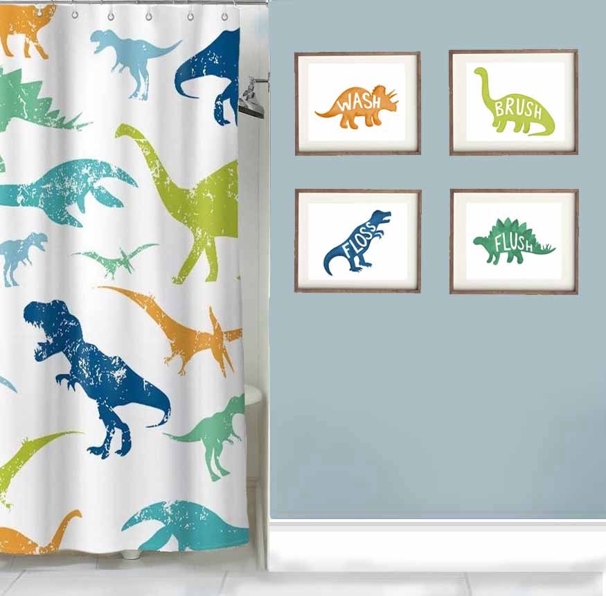 Dinosaur Bathroom Bath Rules Dinosaur Bathroom Wall Art Etsy