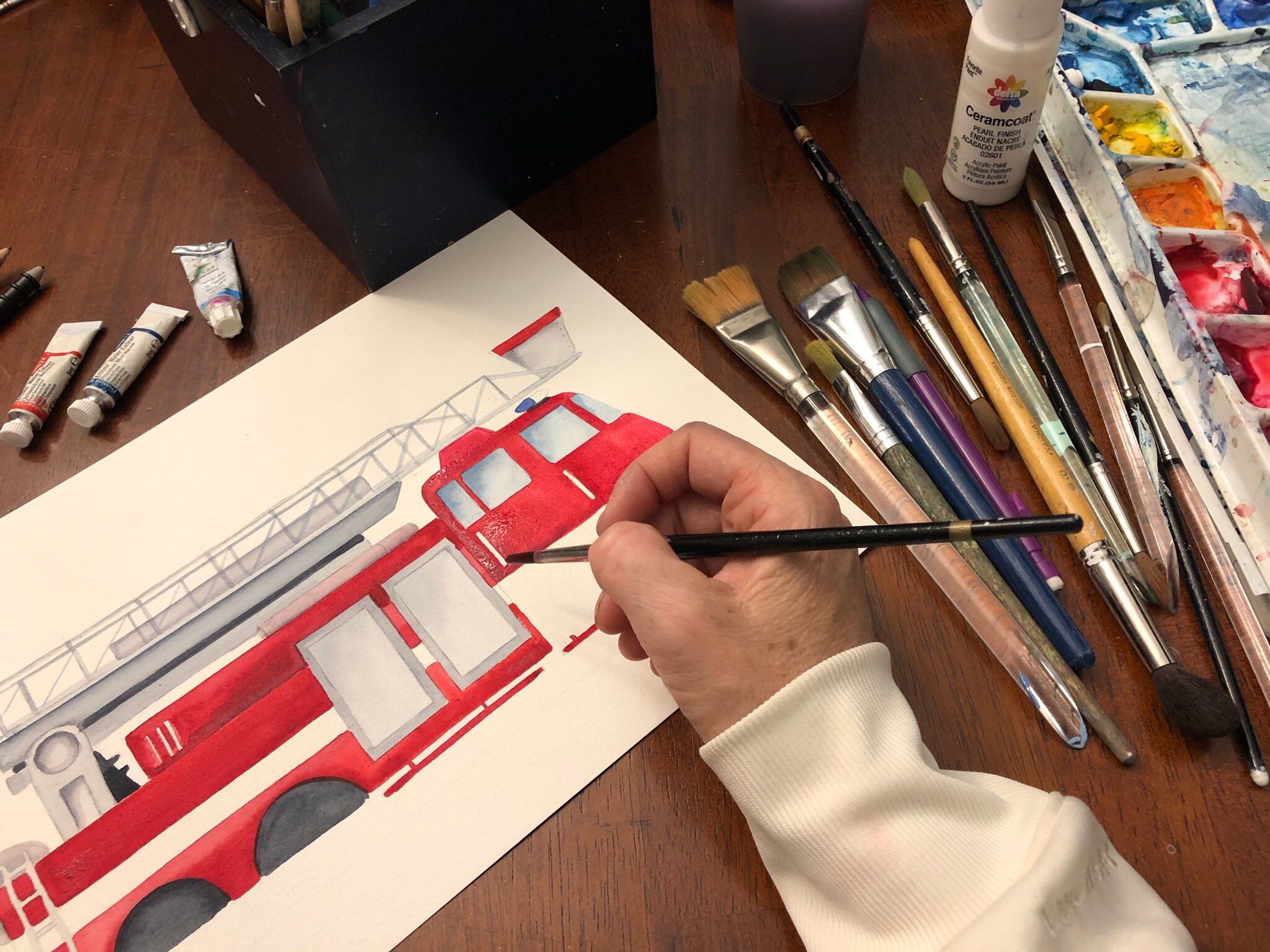 Fire Truck Wall Art Fire Truck Nursery Art Print Firemen Art | Etsy