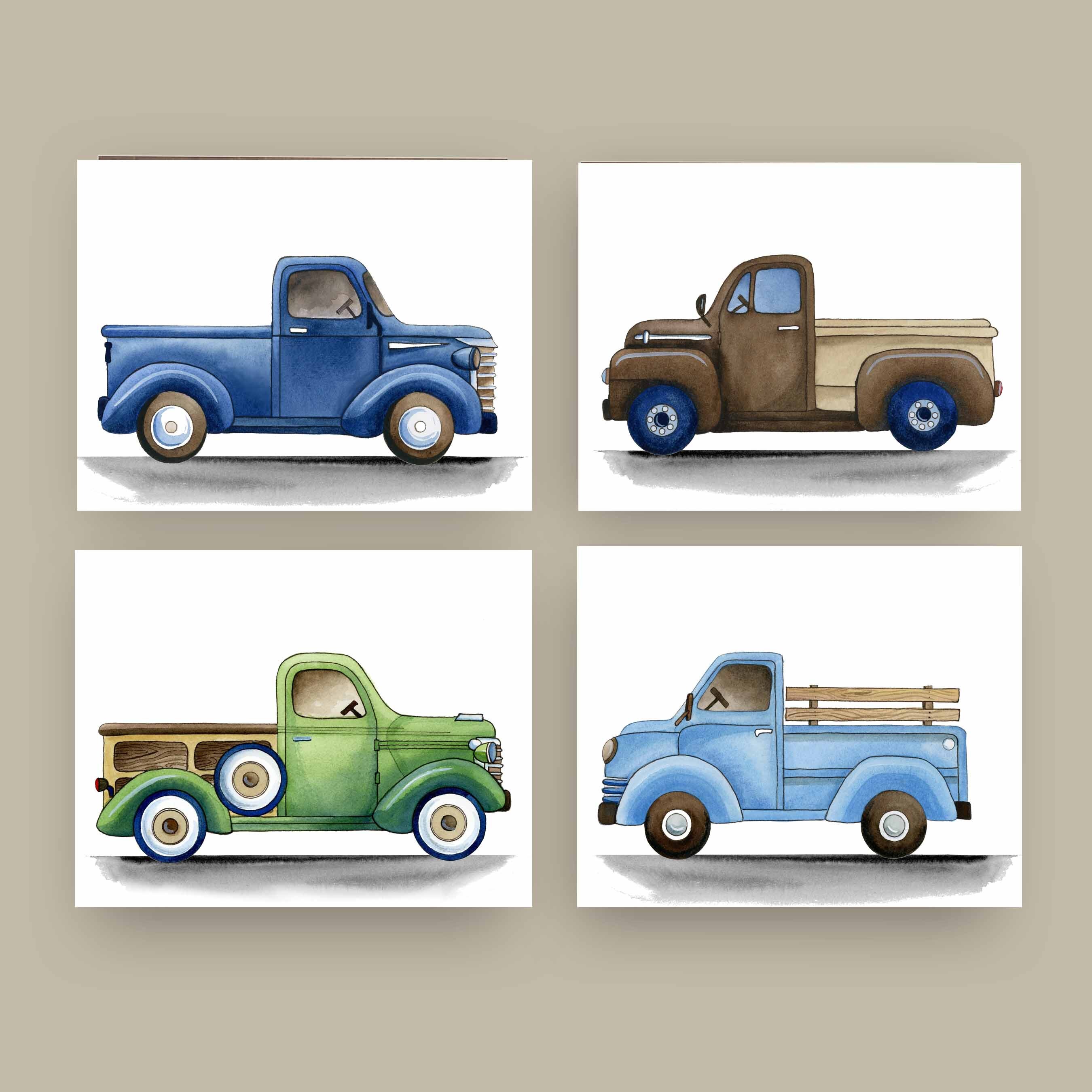 Truck wall art decorvintage pick up truck art prints - Etsy Polska