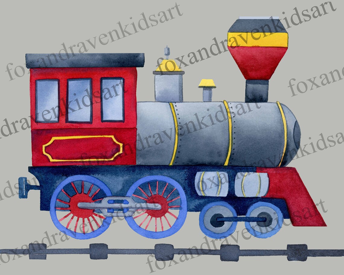 Train Wall Art Decor Boy Nursery Art Train Art Print Etsy