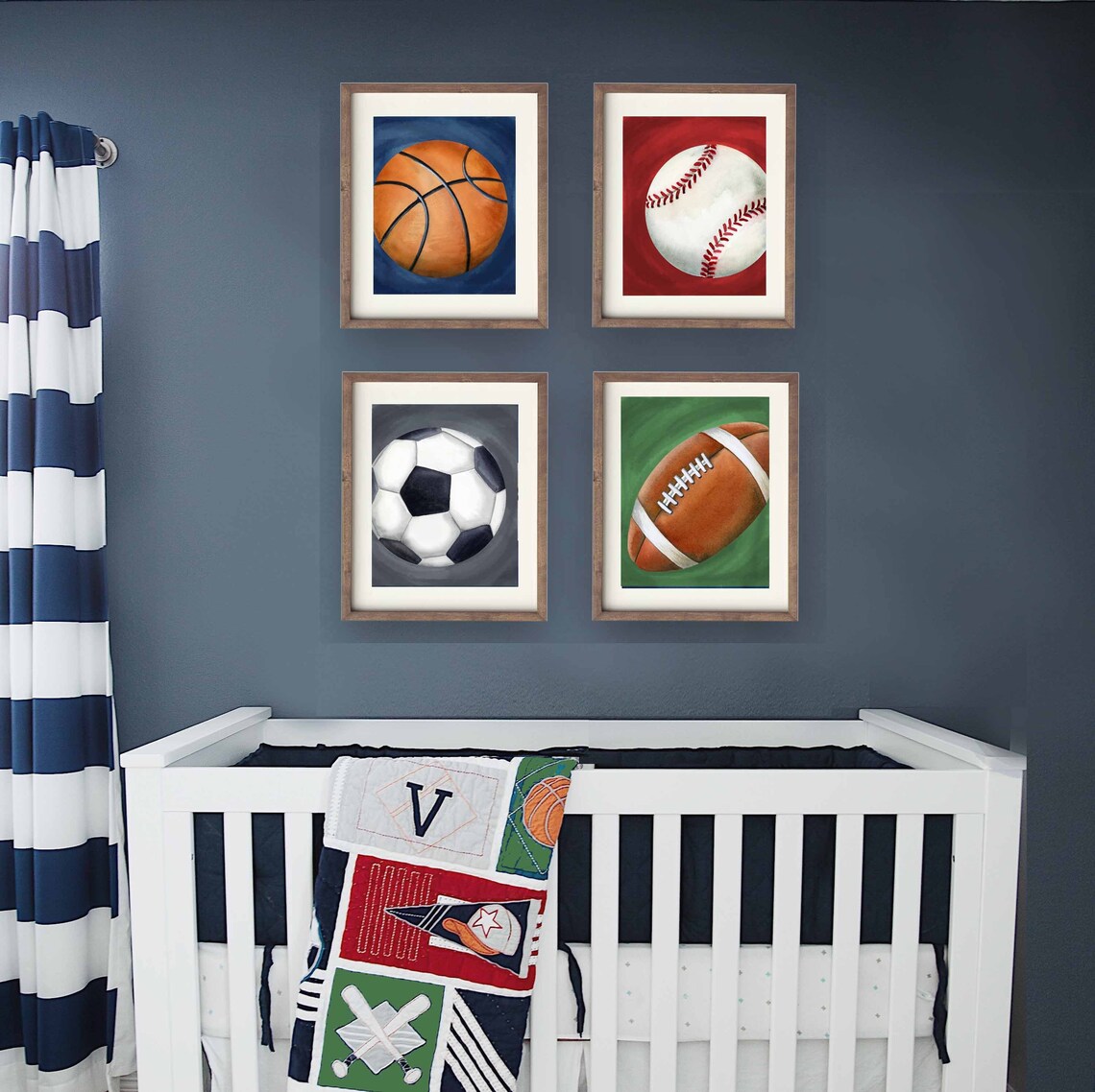 Sports Wall Art Decor Boy Nursery Art Sports Art Print Etsy