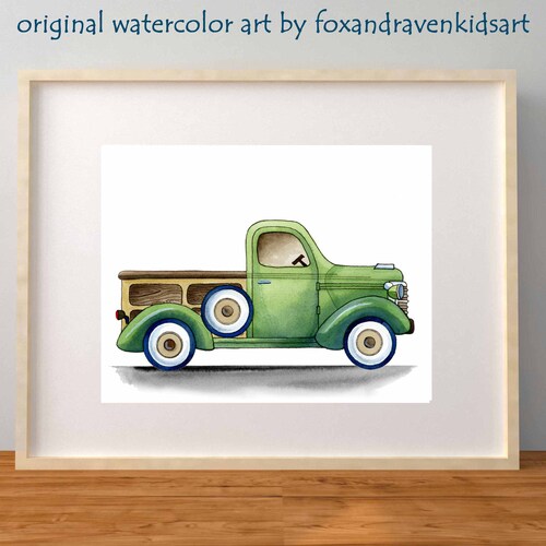 Truck Art Print for Boy Nursery or Bedroom Truck Wall Art Etsy