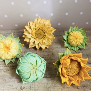 3D Sunflower Silicone Mold For DIY Plaster, Clay, Soap, Candle, Car Decor, Pendant, Fondant, Cake Decoration:Home & Garden