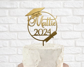 Graduation personalized cake topper. Graduation cake decor. Congrats graduate. graduation name cake topper. Graduation 2024