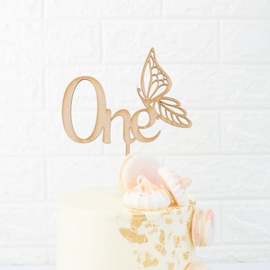 Written number" with butterfly cake topper, First Birthday cake topper. Butterfly cake topper. Personalized butterfly cake topper