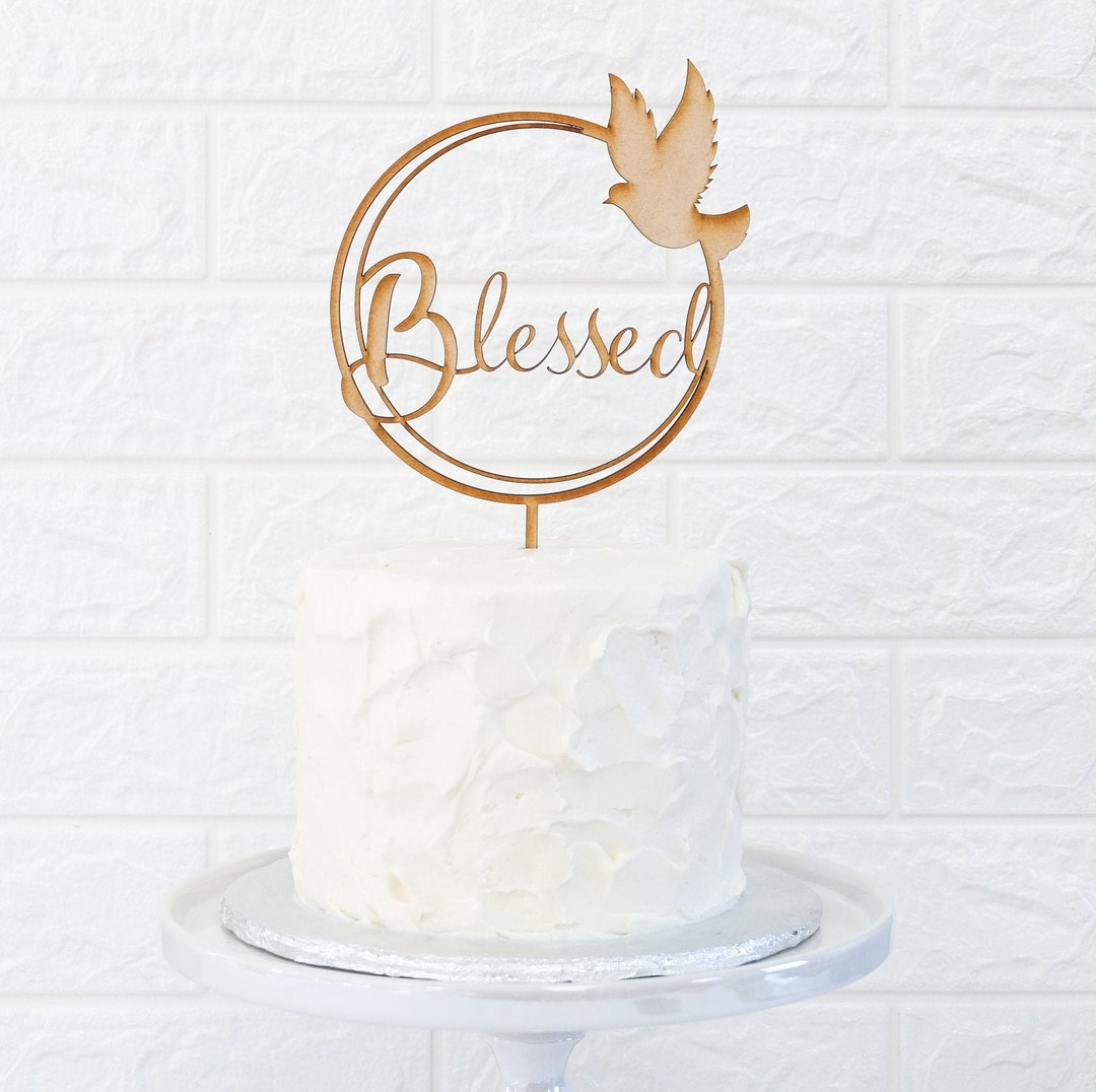 Blessed Wreath Cake Topper With Dove Religious Cake Topper Etsy Australia