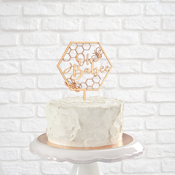 Oh babee cake topper, bee themed cake topper, gender reveal cake topper, Oh babee baby shower cake topper, Oh babee celebration cake topper