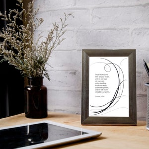 Proverbs 3, 5-6 Bible verse, instant download art, digital print, Inspirational art, Faith art image 4