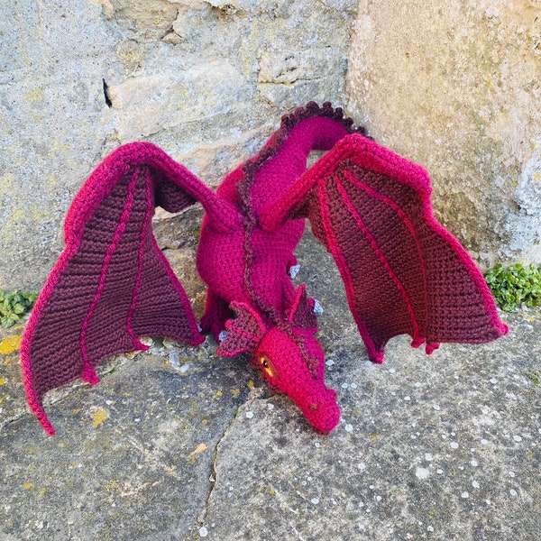 Plum Dragon Crochet Pattern Only