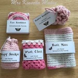 Bath Time Pamper Set **PDF PATTERN ONLY** and packaging.