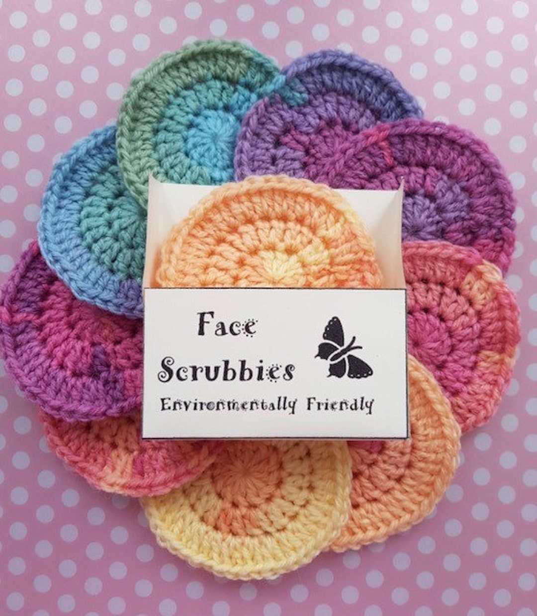 Face Scrubbies Crochet Tag Labels, Washcloth Wrap, Printable Gift