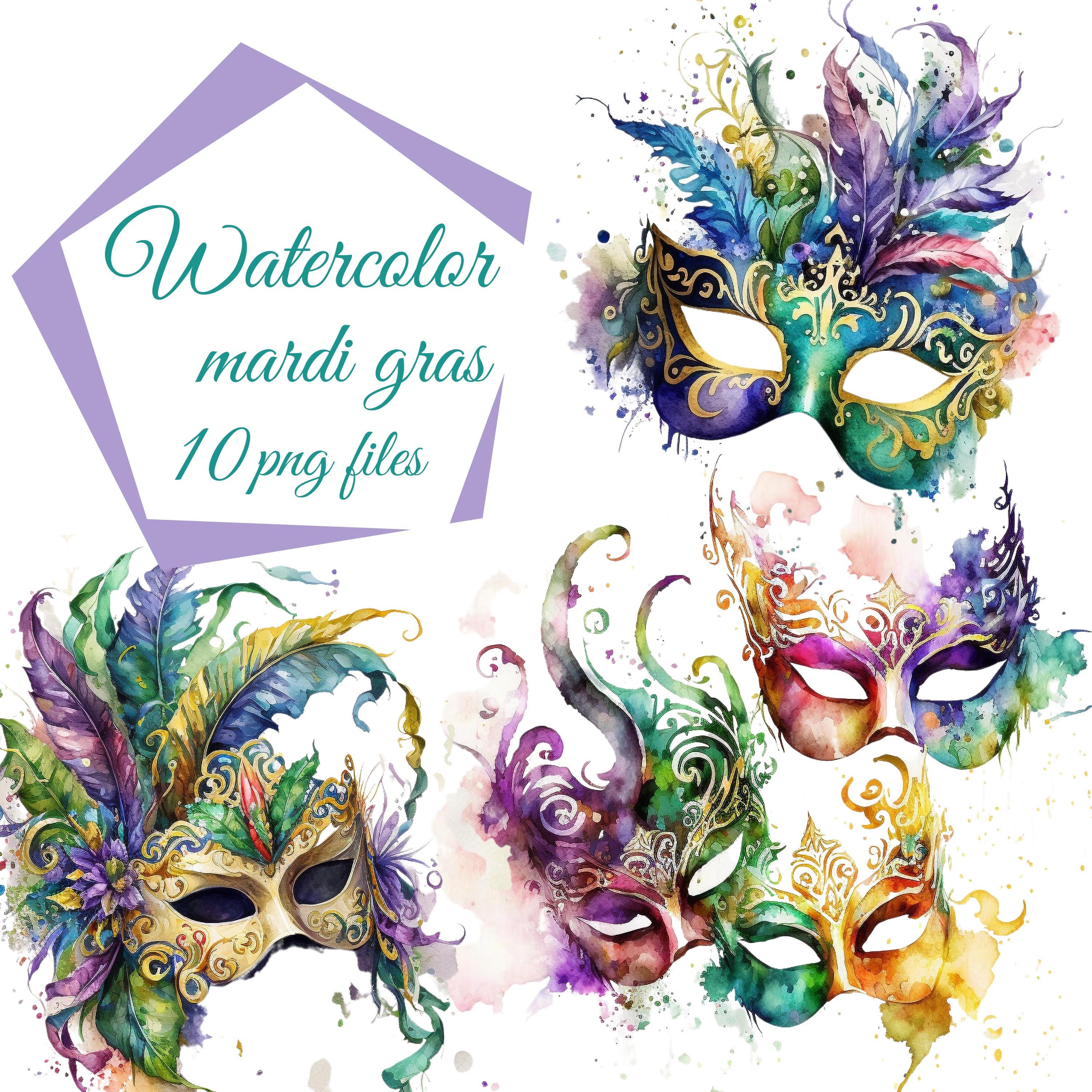 Mardi Gras Clipart Mardi Gras Mask Mask Clipart Watercolor Mardi