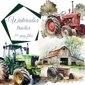 Trekker clipart, aquarel trekker, aquarel boerderij clipart, boerderij veld illustratie, schuur clipart, aquarel clipart, gratis commercieel gebruik