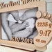 PERSONALIZED baby picture frame footprint custom engraved baby stats birth announcement baby photo frame 