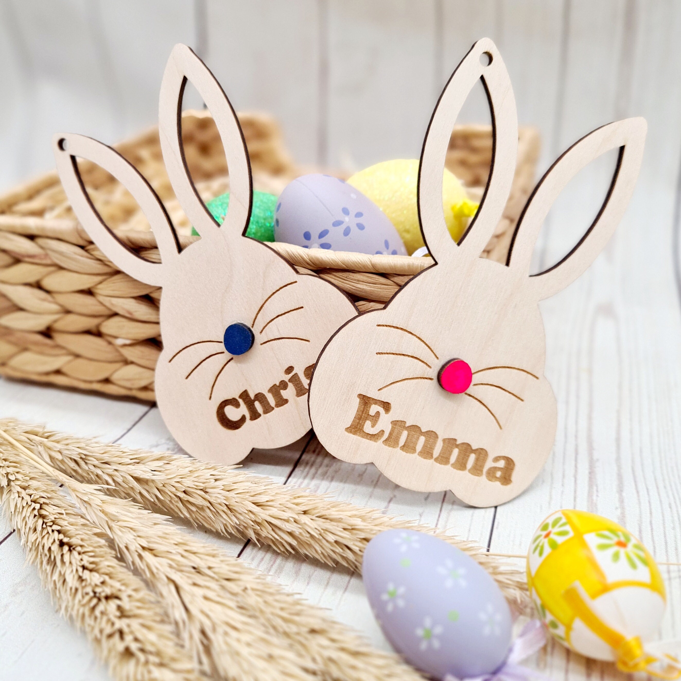 Personalized Tag Easter Bunny Easter Basket Tag Custom Name Etsy