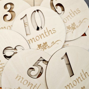 Signes personnels de bébé Milestone Stats Nouveau-né Set Milestone Plaques Laser Gravé Baby Month Milestone Discs Photo Props Mois Milestone Cards