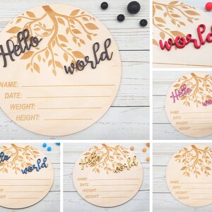 Plaque d'étape en bois pour bébé, annonce nouveau-né