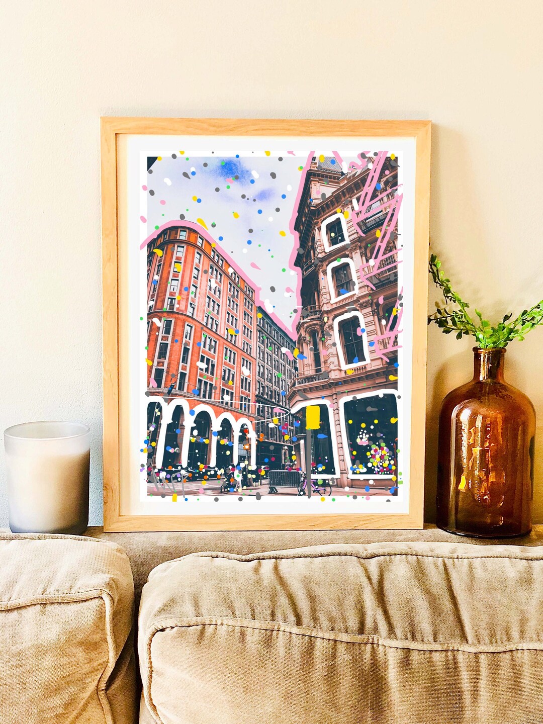 New York City Art Print NYC Wall Decor Architecture Illustration New