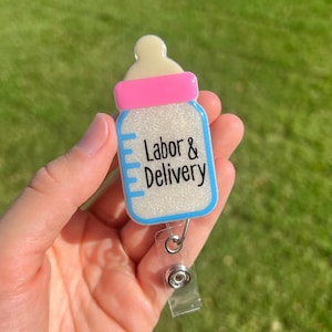 Labor & Delivery Baby Bottle Badge Reel
