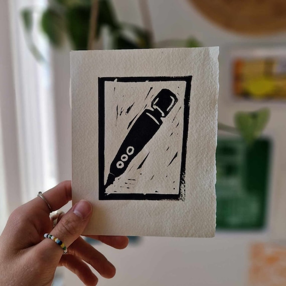 Vibrator Wand Lino Print | Sex Toy Queer Trans Kink Artwork - Etsy Vibrator Wand Lino Print | Sex Toy Queer Trans Kink Artwork - Etsy