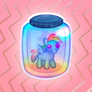 Rainbow Dash en un frasco: pegatina holográfica
