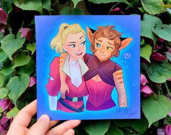 She-Ra - Adora y Catra (impresión tamaño A5)