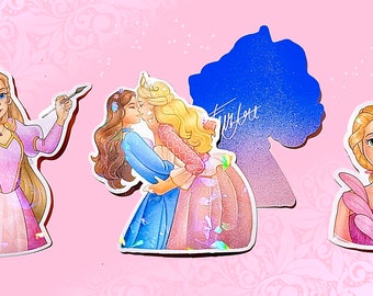 Holographic Barbie Stickers - Princess & the Pauper / Rapunzel / Fairytopia