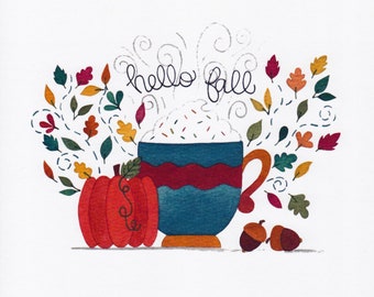 Hello Fall Art Print | Fall Art Print | Fall Decor