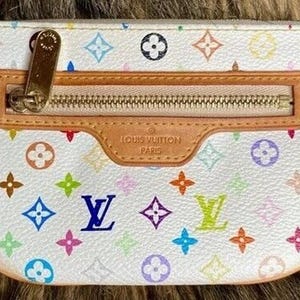 Cartera de mano de lona revestida con estampado de monograma multicolor de Louis Vuitton MI1066