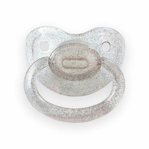 ABDL Adult Pacifier Nuk6 sparkly and transparent colors Glitter Silver