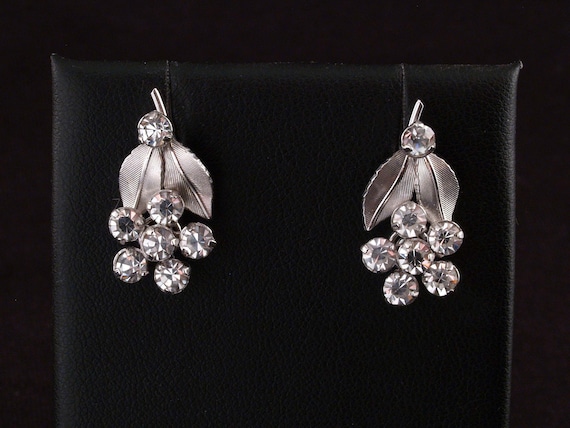 Silver color 14K white gold overlay clip earring … - image 1