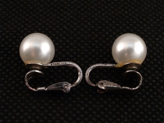 Faux 10mm single Pearl Marvella Sterling Silver c… - image 3